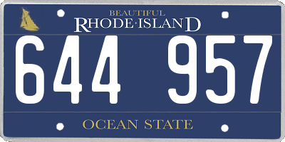 RI license plate 644957