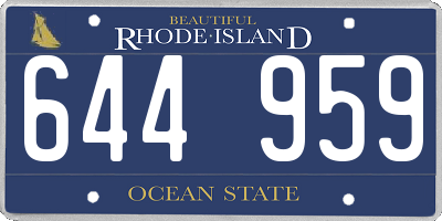 RI license plate 644959