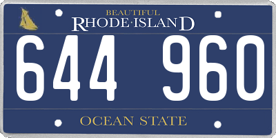 RI license plate 644960