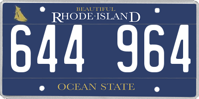 RI license plate 644964