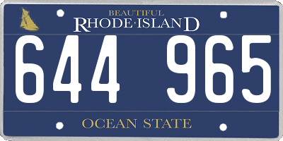 RI license plate 644965
