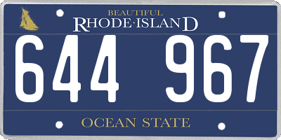RI license plate 644967