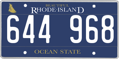 RI license plate 644968