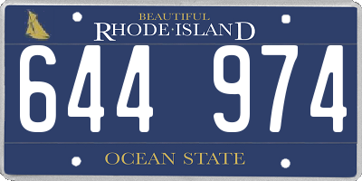 RI license plate 644974