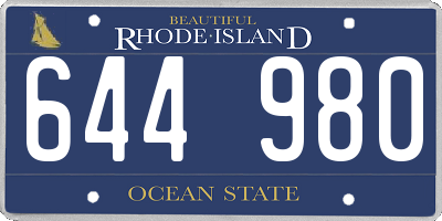 RI license plate 644980