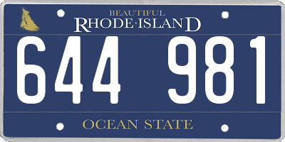 RI license plate 644981