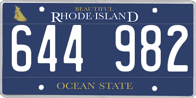 RI license plate 644982