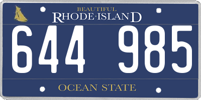 RI license plate 644985
