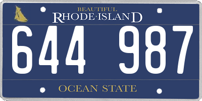 RI license plate 644987