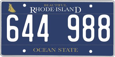 RI license plate 644988
