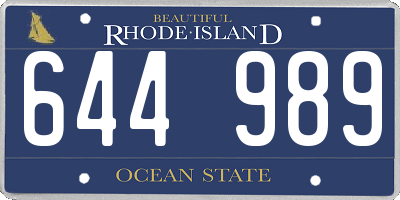 RI license plate 644989