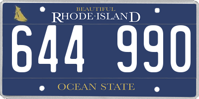 RI license plate 644990
