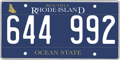 RI license plate 644992