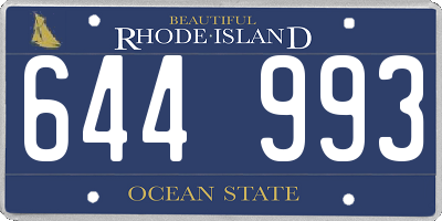 RI license plate 644993