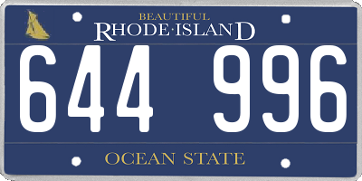 RI license plate 644996