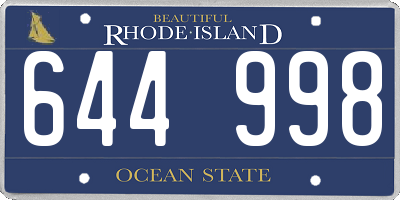 RI license plate 644998
