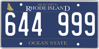 RI license plate 644999