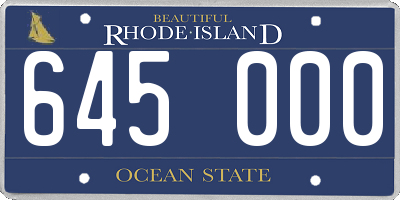 RI license plate 645000