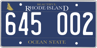 RI license plate 645002