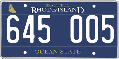 RI license plate 645005