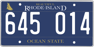 RI license plate 645014