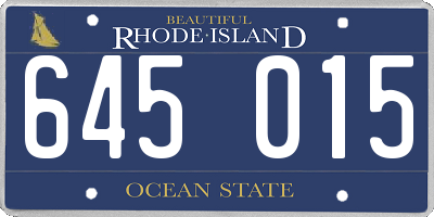 RI license plate 645015