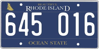 RI license plate 645016