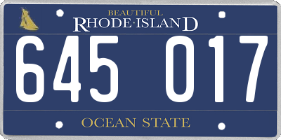 RI license plate 645017