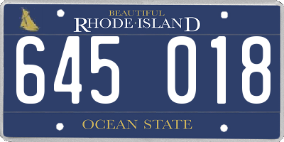 RI license plate 645018