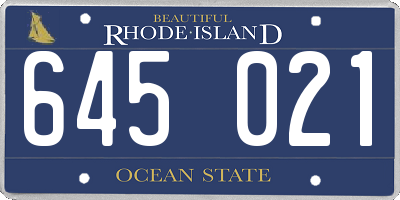 RI license plate 645021