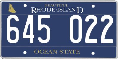 RI license plate 645022