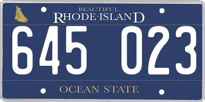 RI license plate 645023