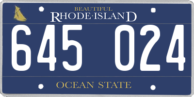 RI license plate 645024