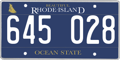 RI license plate 645028