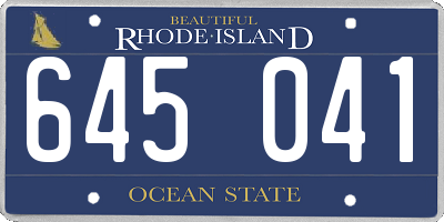 RI license plate 645041