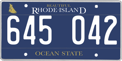 RI license plate 645042