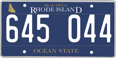 RI license plate 645044