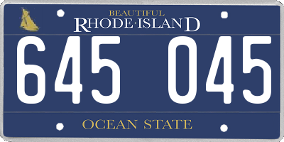 RI license plate 645045