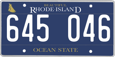 RI license plate 645046