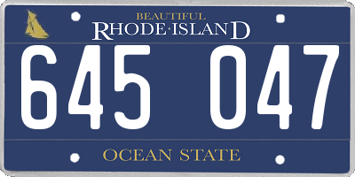 RI license plate 645047