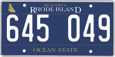 RI license plate 645049