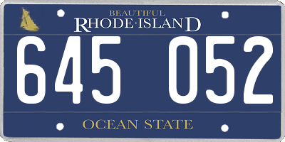 RI license plate 645052