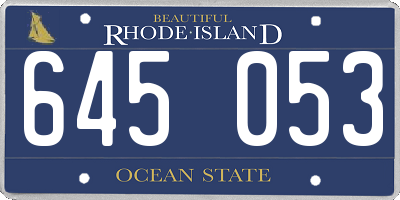 RI license plate 645053