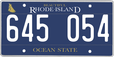 RI license plate 645054
