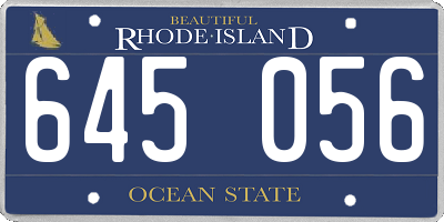 RI license plate 645056