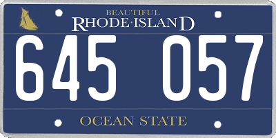 RI license plate 645057
