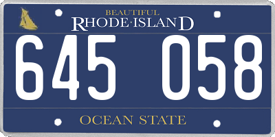 RI license plate 645058