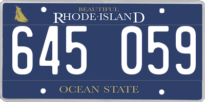 RI license plate 645059