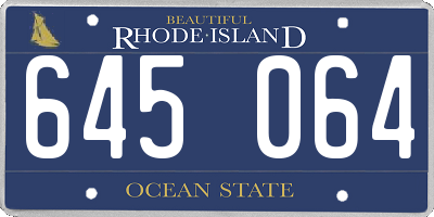 RI license plate 645064