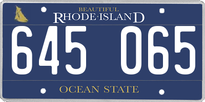 RI license plate 645065
